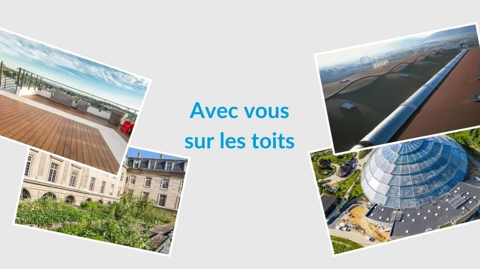Bannière présentant des images de différents projets Siplast BMI